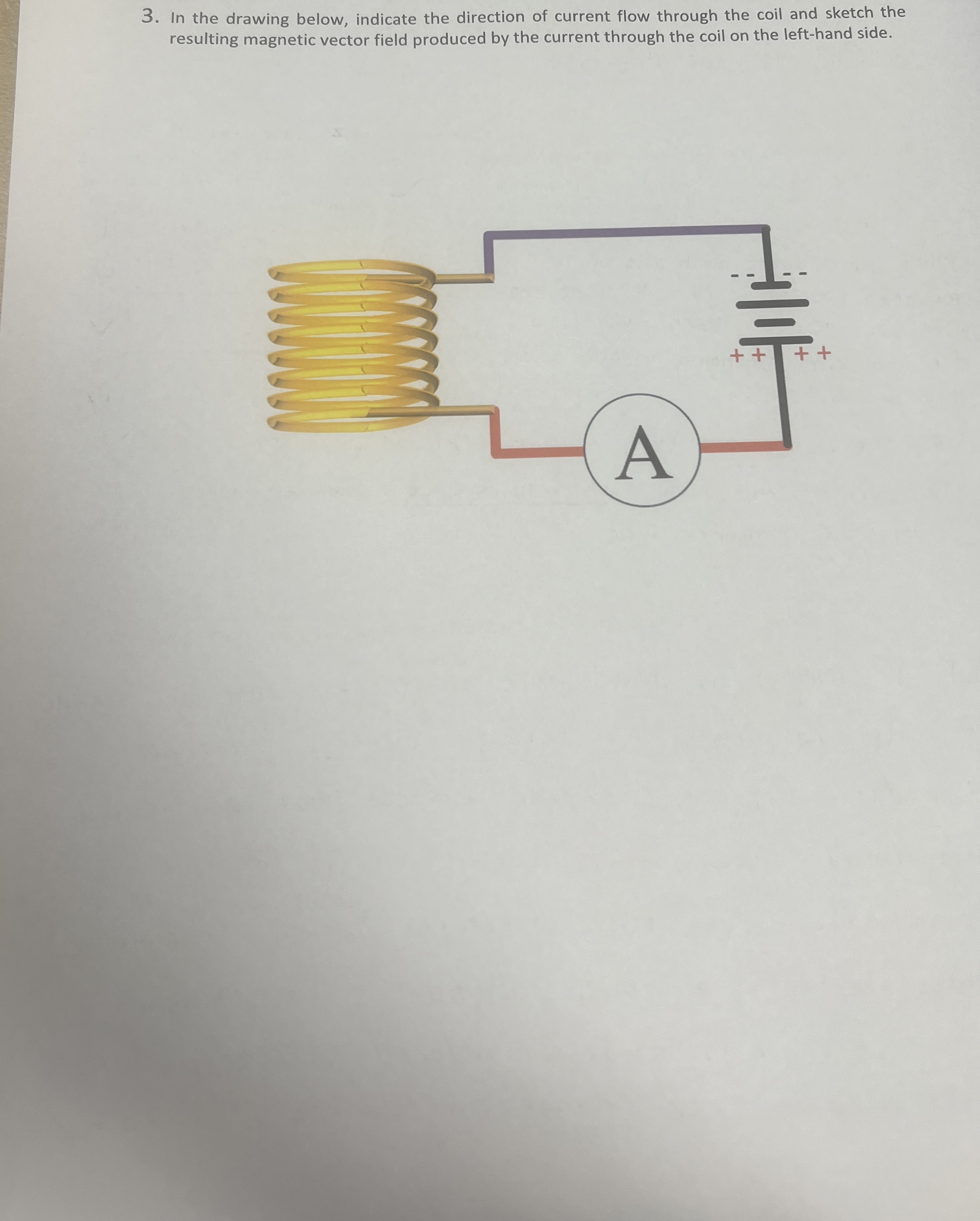 Solved In the drawing below, indicate the direction of | Chegg.com