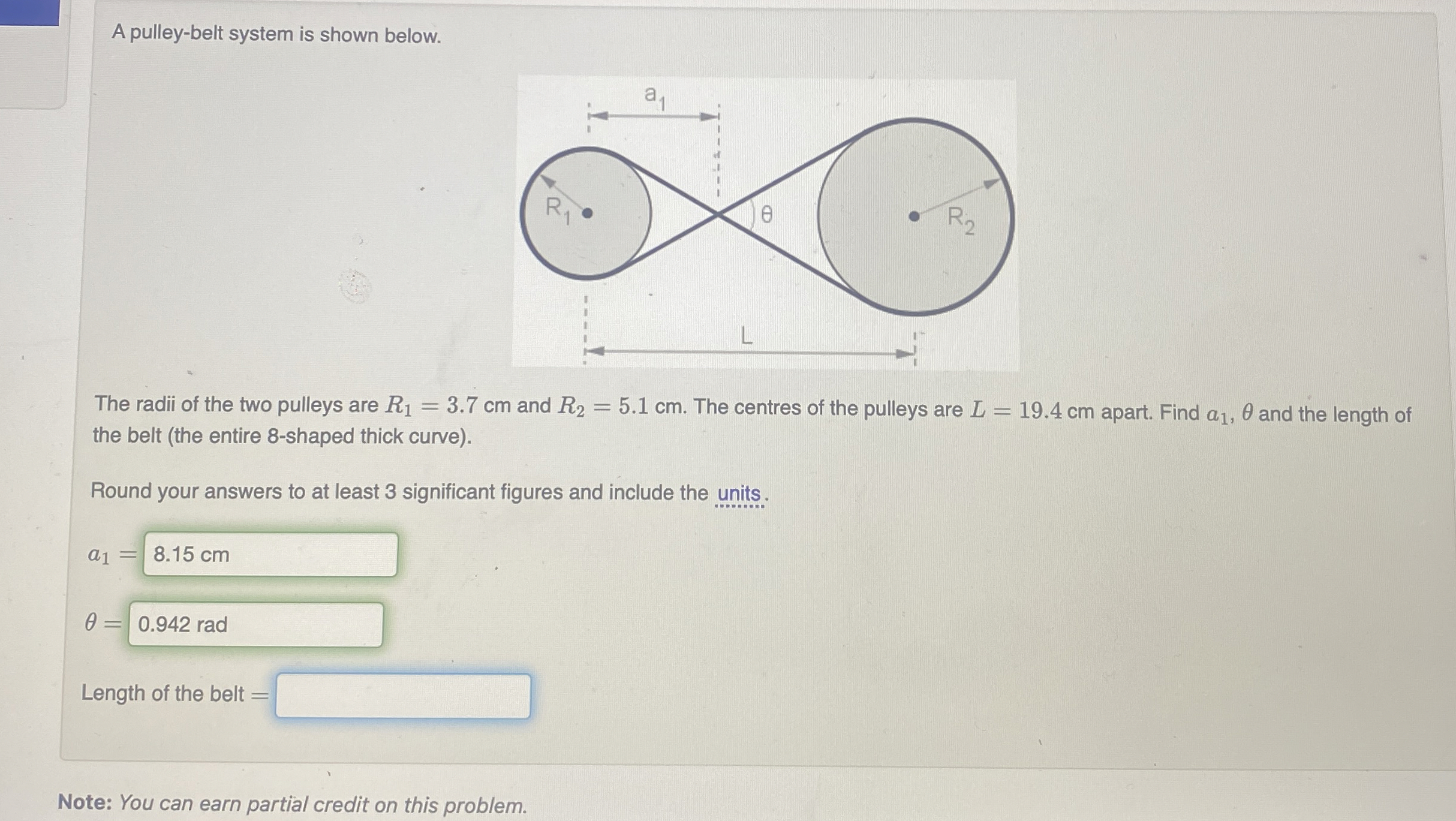 Solved A pulleybelt system is shown below.The radii of the