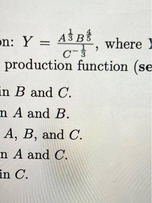 Solved 6. Consider the following production function: Y = | Chegg.com