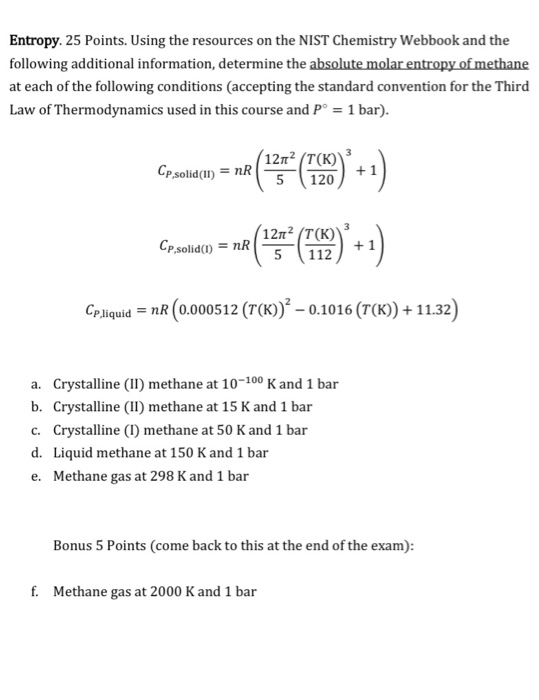 Nist Entropy Entropy. 25 Points. Using the resources on the NIST | Chegg.com