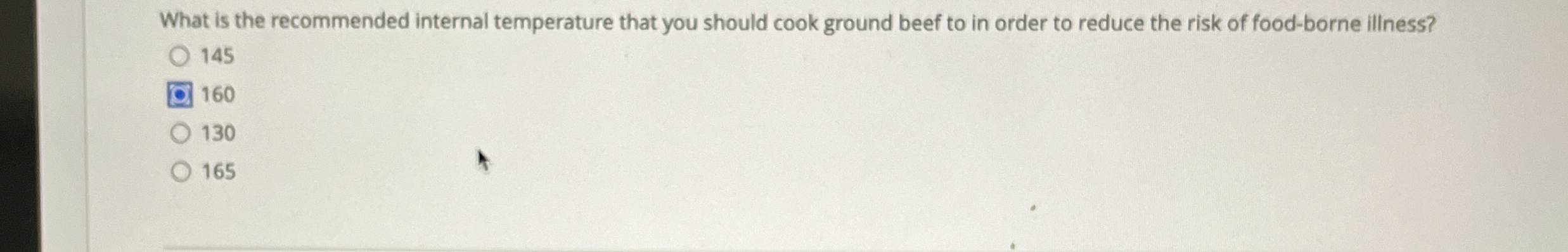 Solved What is the recommended internal temperature that you | Chegg.com