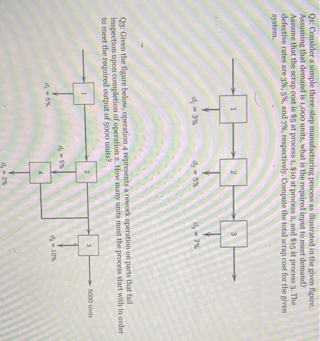 Solved Q1: Consider a simple three-step manufacturing | Chegg.com