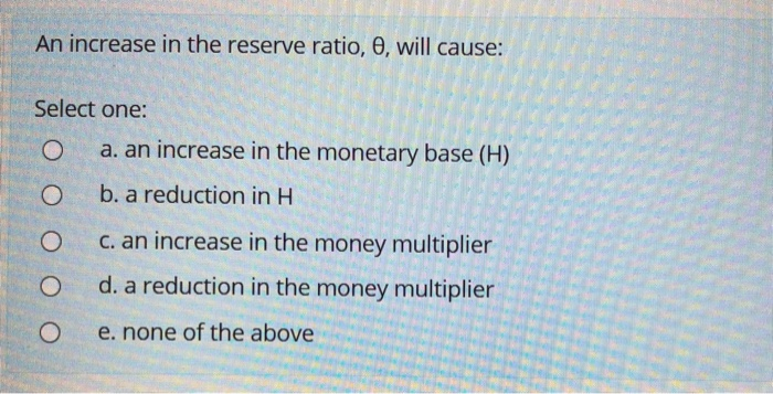 Required reserves. Reserve requirement ratio. (Increasing Reserve requirement.