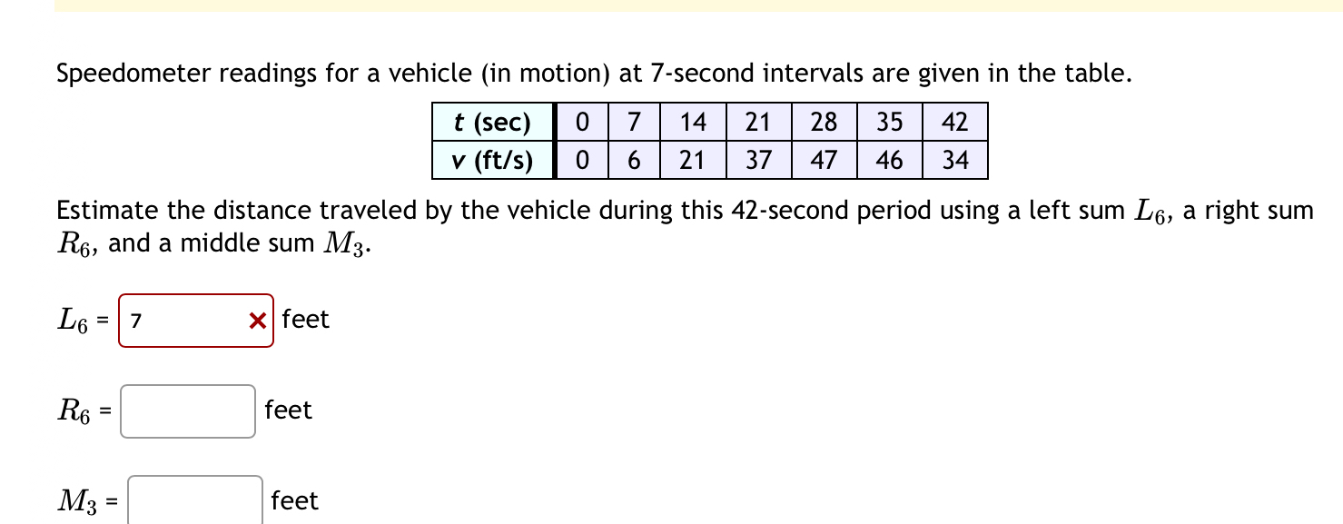 Solved Speedometer readings for a vehicle (in motion) ﻿at | Chegg.com