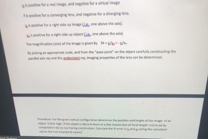Ray Tracing and Geometric Optics Convex Lens Purpose. | Chegg.com