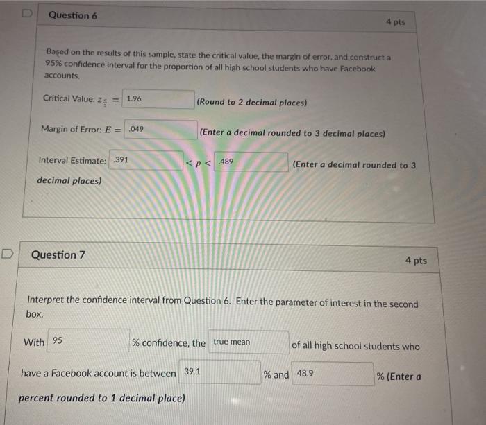 Solved Question 6 4 pts Based on the results of this | Chegg.com