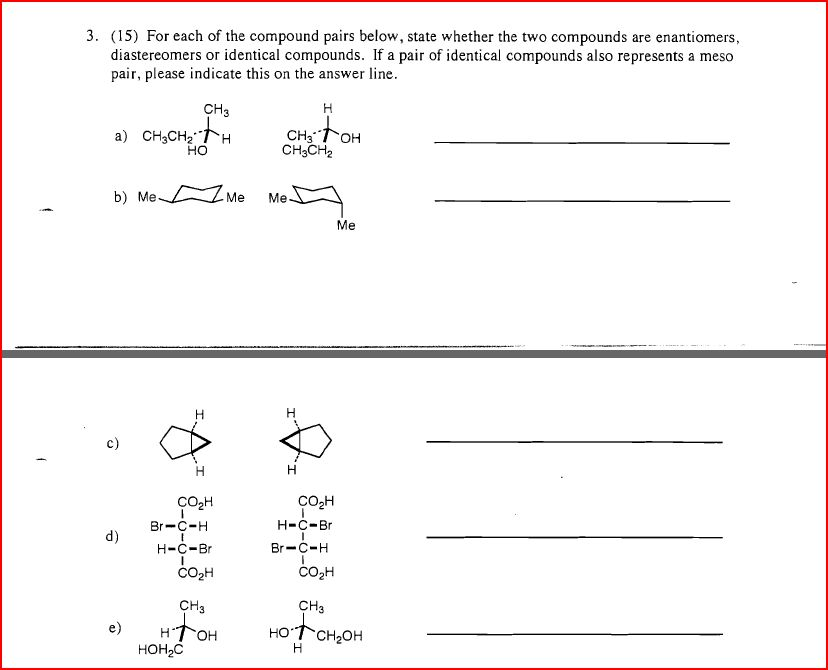 Solved For each of the compound pairs below, state whether | Chegg.com
