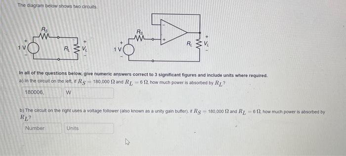 Solved The diagram below shows two circuits. In all of the | Chegg.com