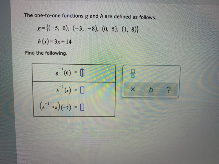 Solved The One To One Functions G And H Are Defined As 6240