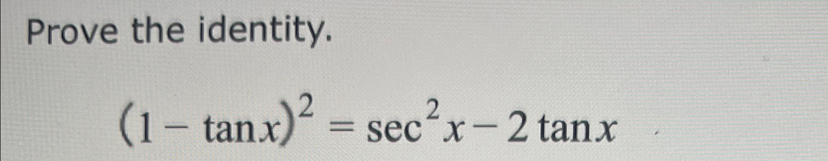 sec 2x 1 tanx identity