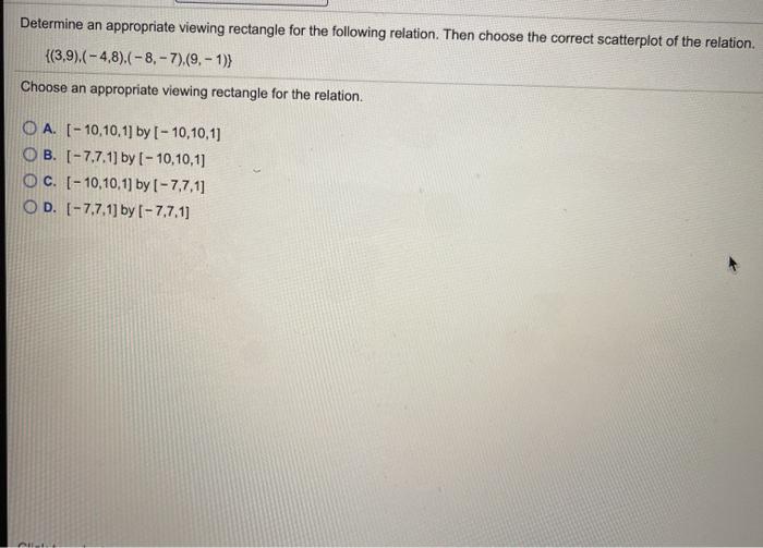 Solved Determine an appropriate viewing rectangle for the | Chegg.com