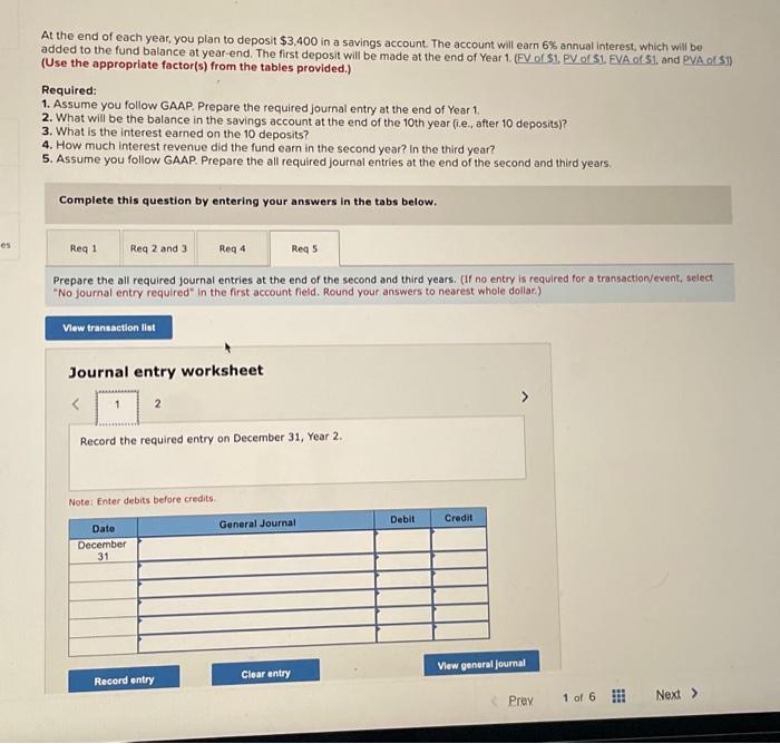 Solved At the end of each year, you plan to deposit $3,400 | Chegg.com