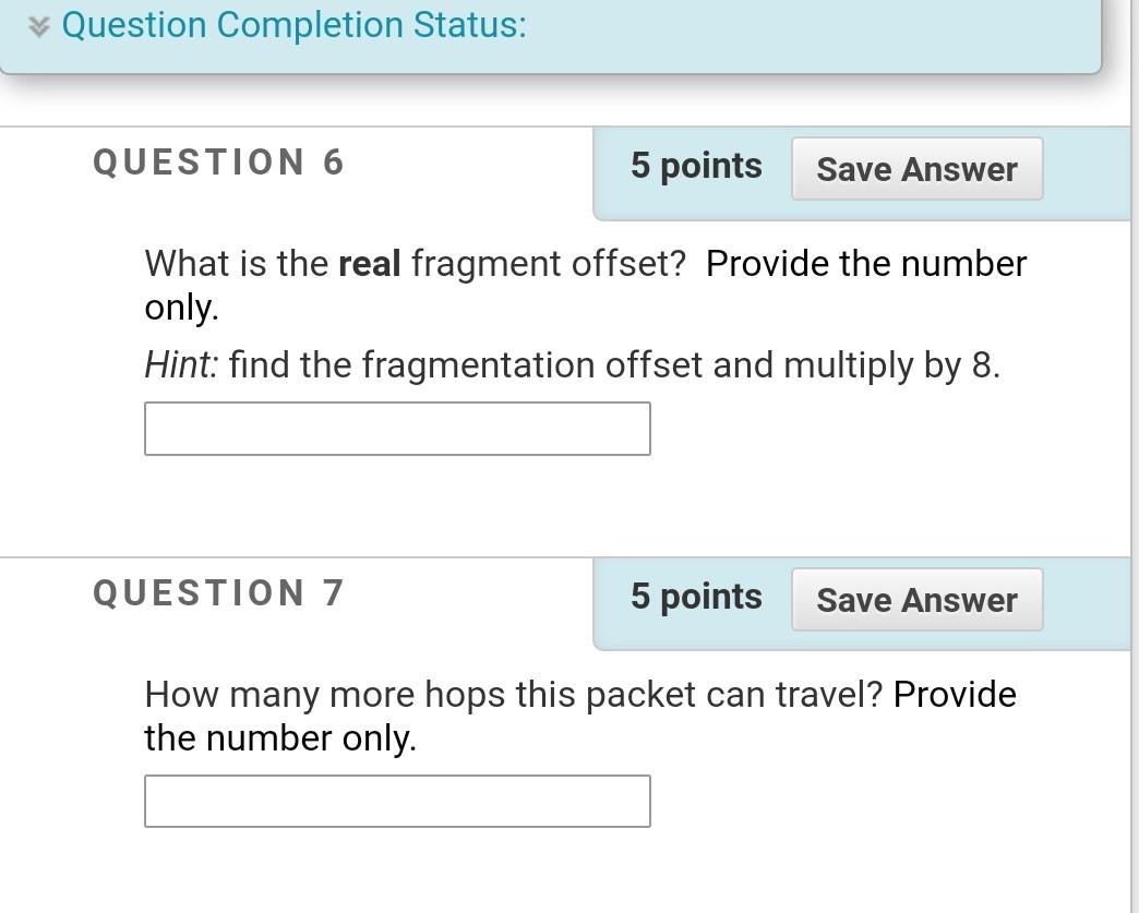 Solved QUESTION 1 5 points Save Answer An IP datagram has | Chegg.com