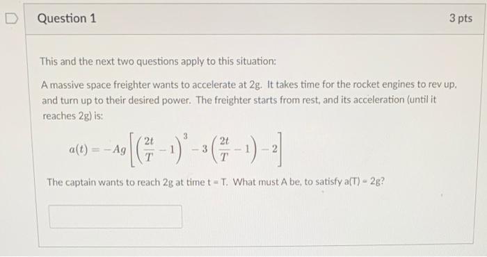 Solved D Question 1 3 pts This and the next two questions | Chegg.com