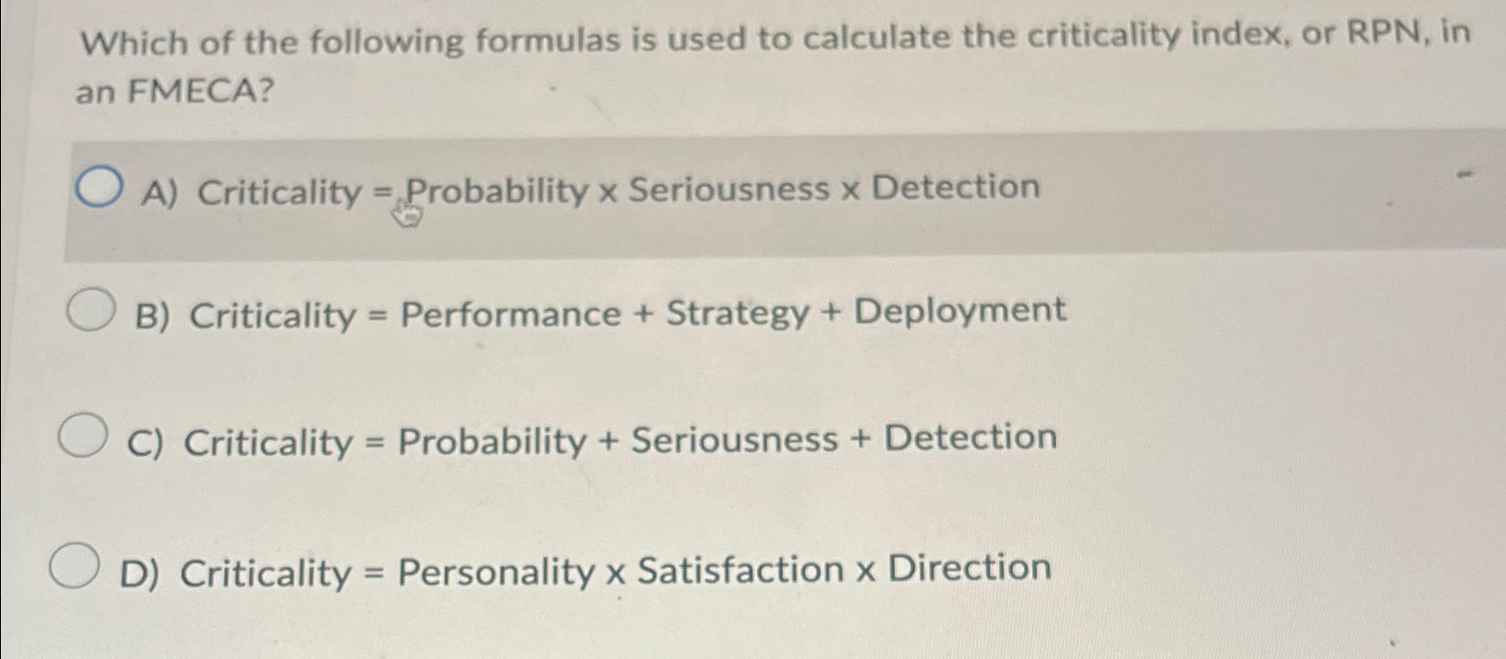 Solved Which of the following formulas is used to calculate | Chegg.com