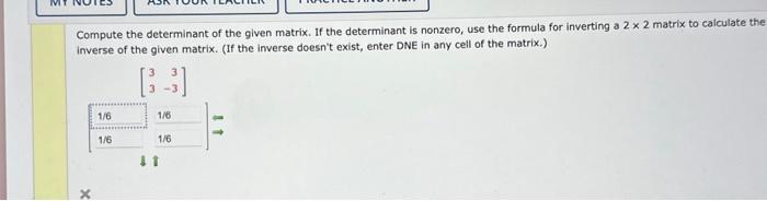 compute the determinant of the given matrix
