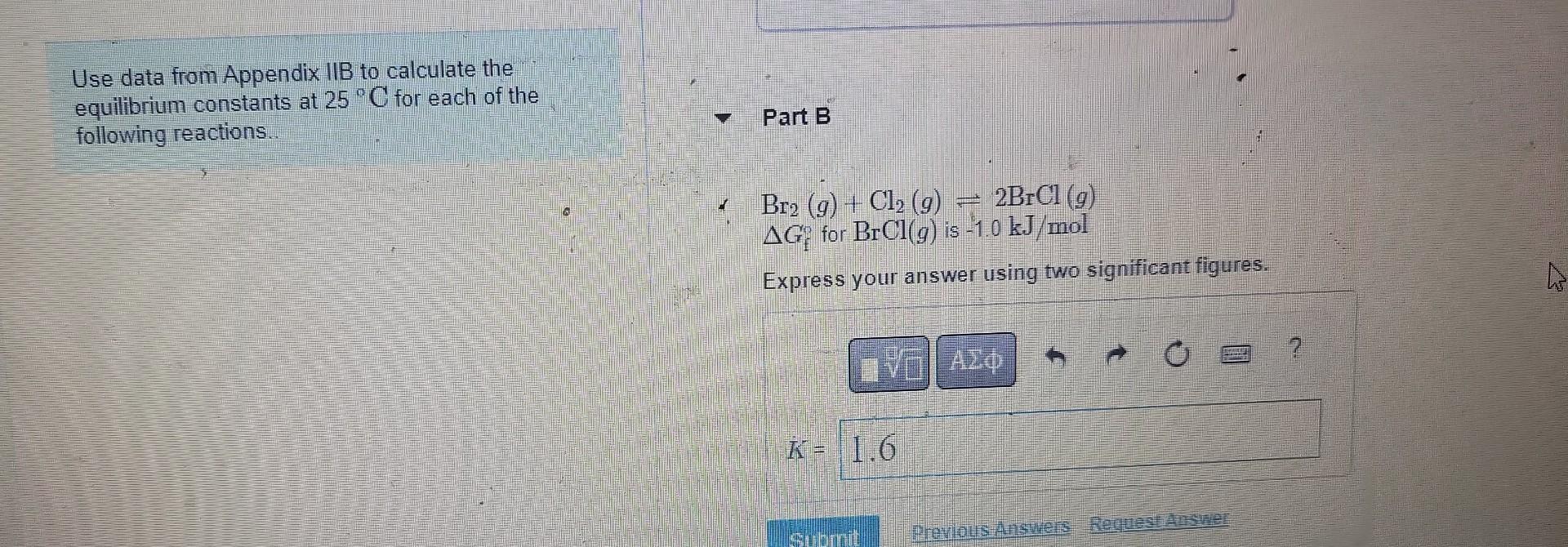 Solved Use Data From Appendix Iib To Calculate The 0959