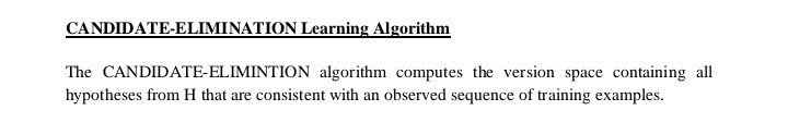 Solved CANDIDATE-ELIMINATION Learning Algorithm The | Chegg.com