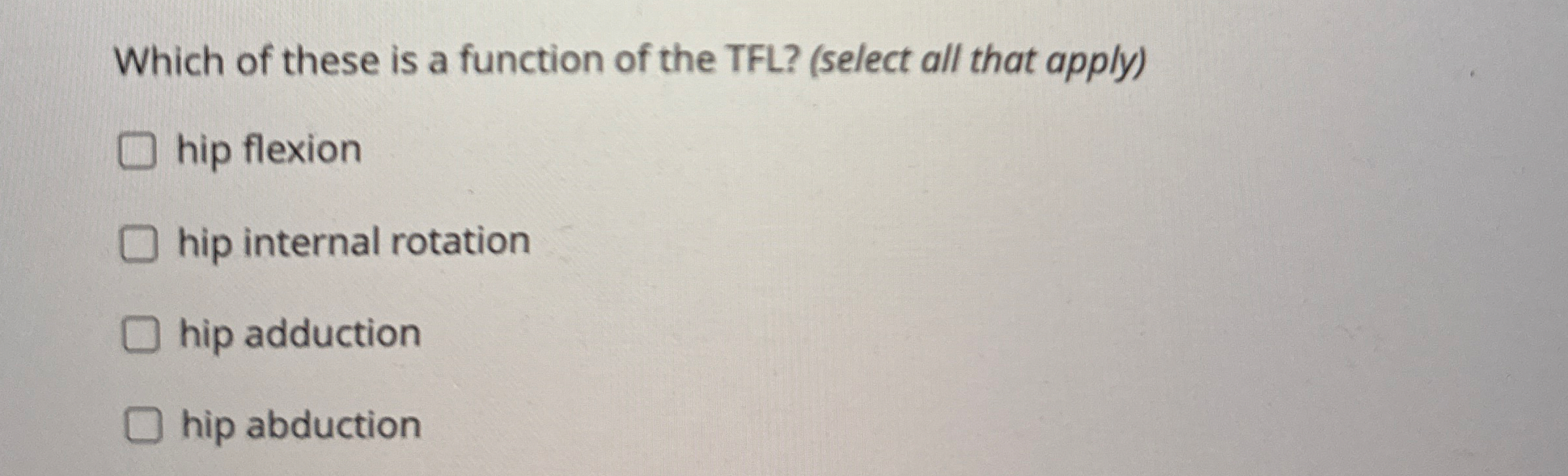 Solved Which of these is a function of the TFL? (select all | Chegg.com