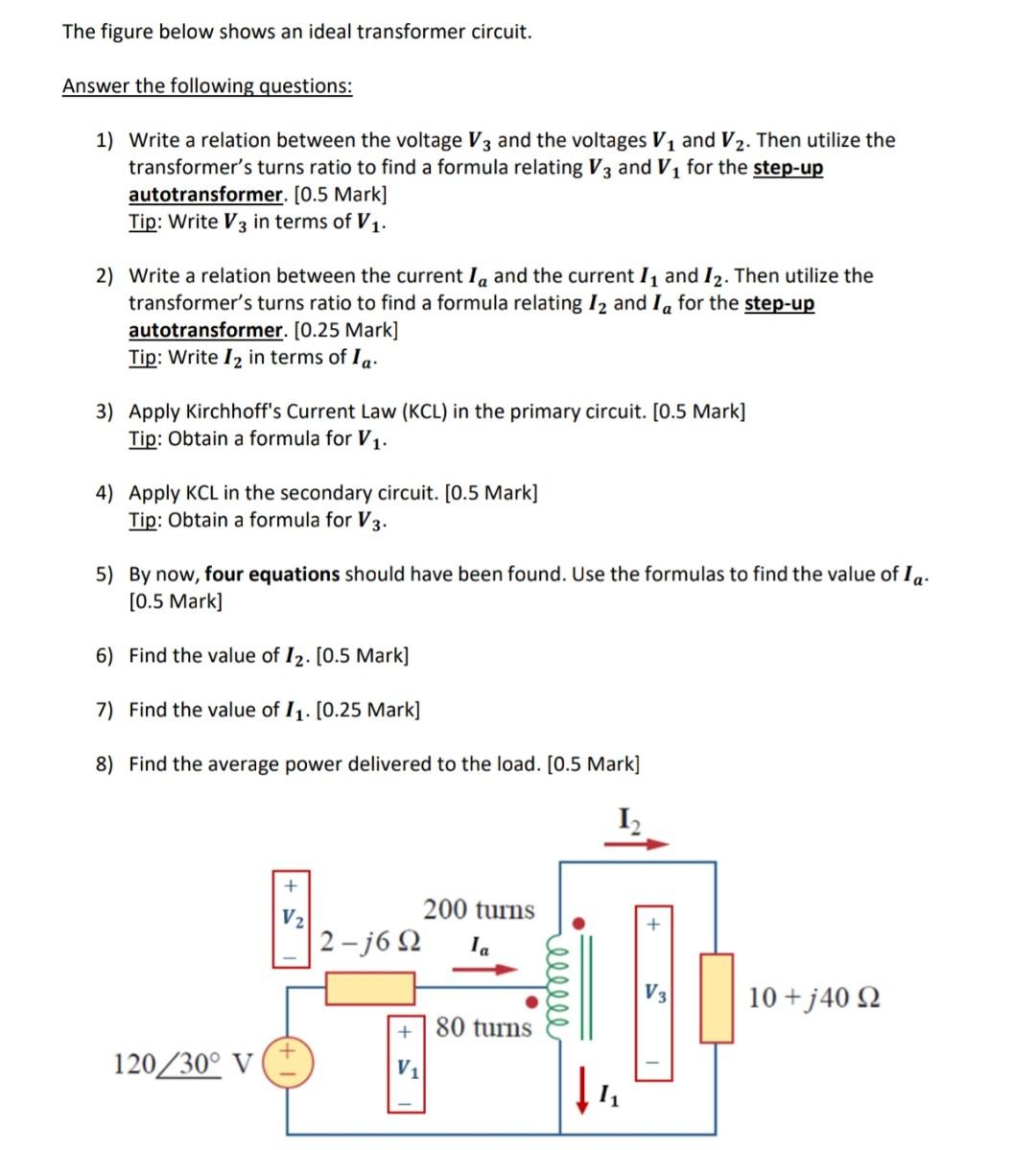 Solved The Figure Below Shows An Ideal Transformer Circuit. | Chegg.com