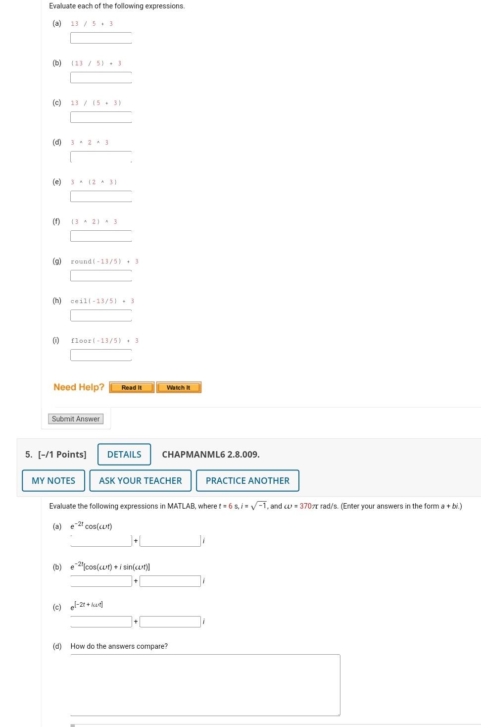 Solved Evaluate Each Of The Following Expressions. (a) | Chegg.com