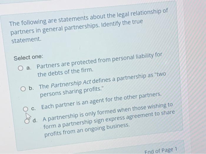 Solved The following are statements about the legal | Chegg.com