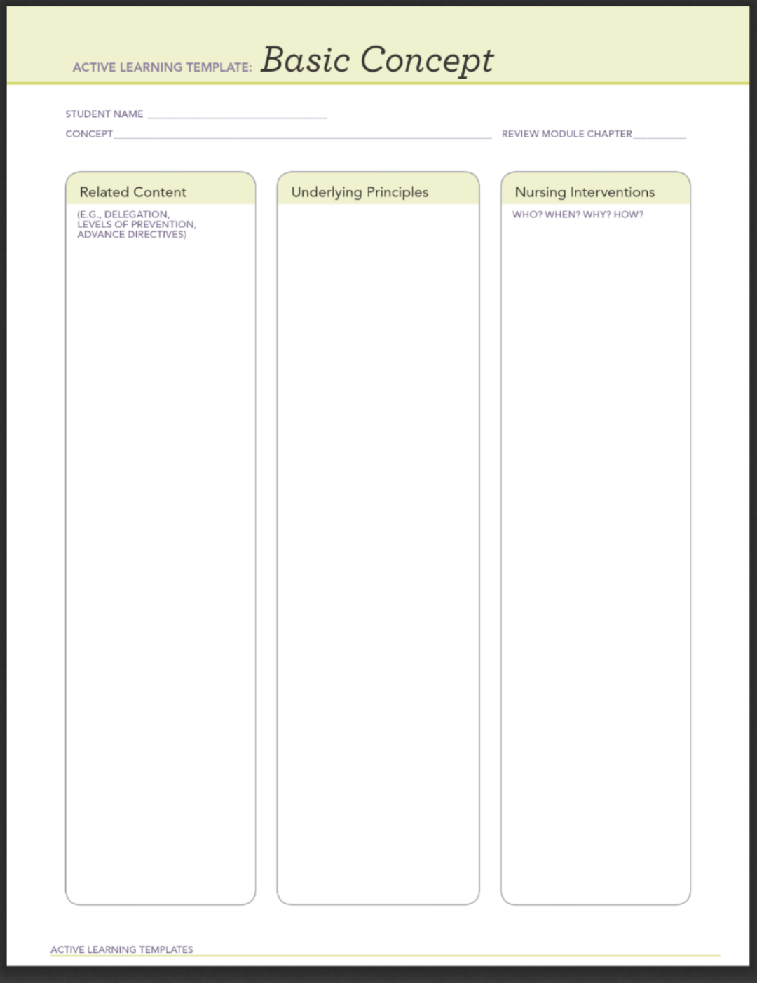 Solved Please help me Create an active learning template Chegg com
