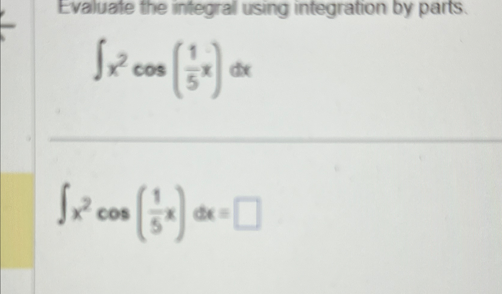 evaluate integration 1 upon 3 5 cos x dx