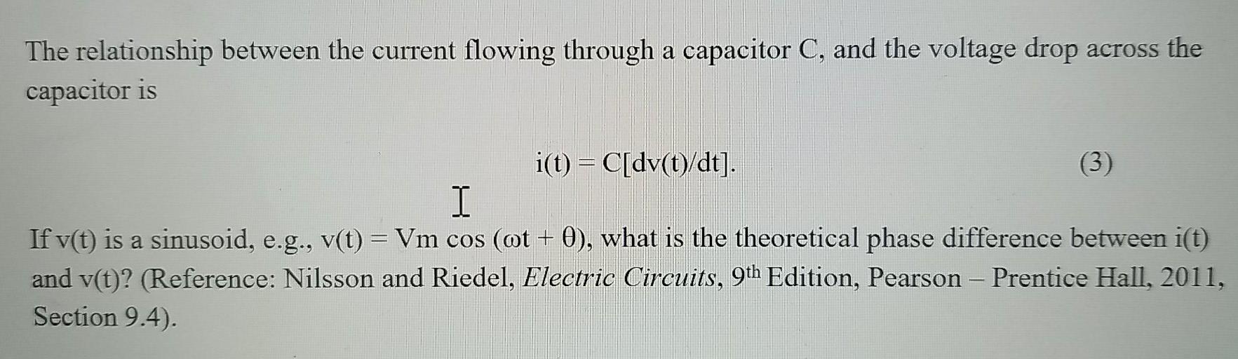 Solved The relationship between the current flowing through | Chegg.com