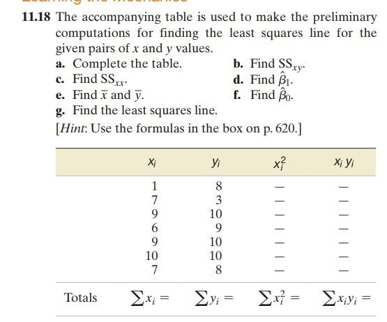 Solved 1.18 The Accompanying Table Is Used To Make The | Chegg.com