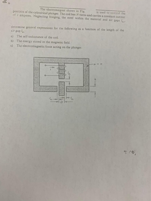 Solved The electromagnet shown in Fig. is used to control | Chegg.com