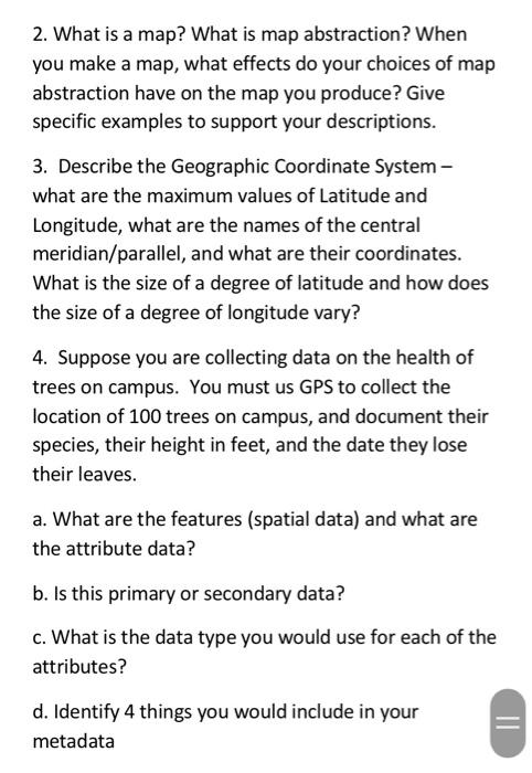 Solved 2. What is a map? What is map abstraction? When you | Chegg.com