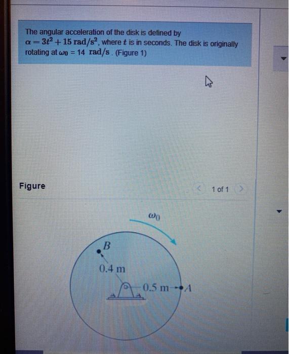 Solved The angular acceleration of the disk is defined by a= | Chegg.com
