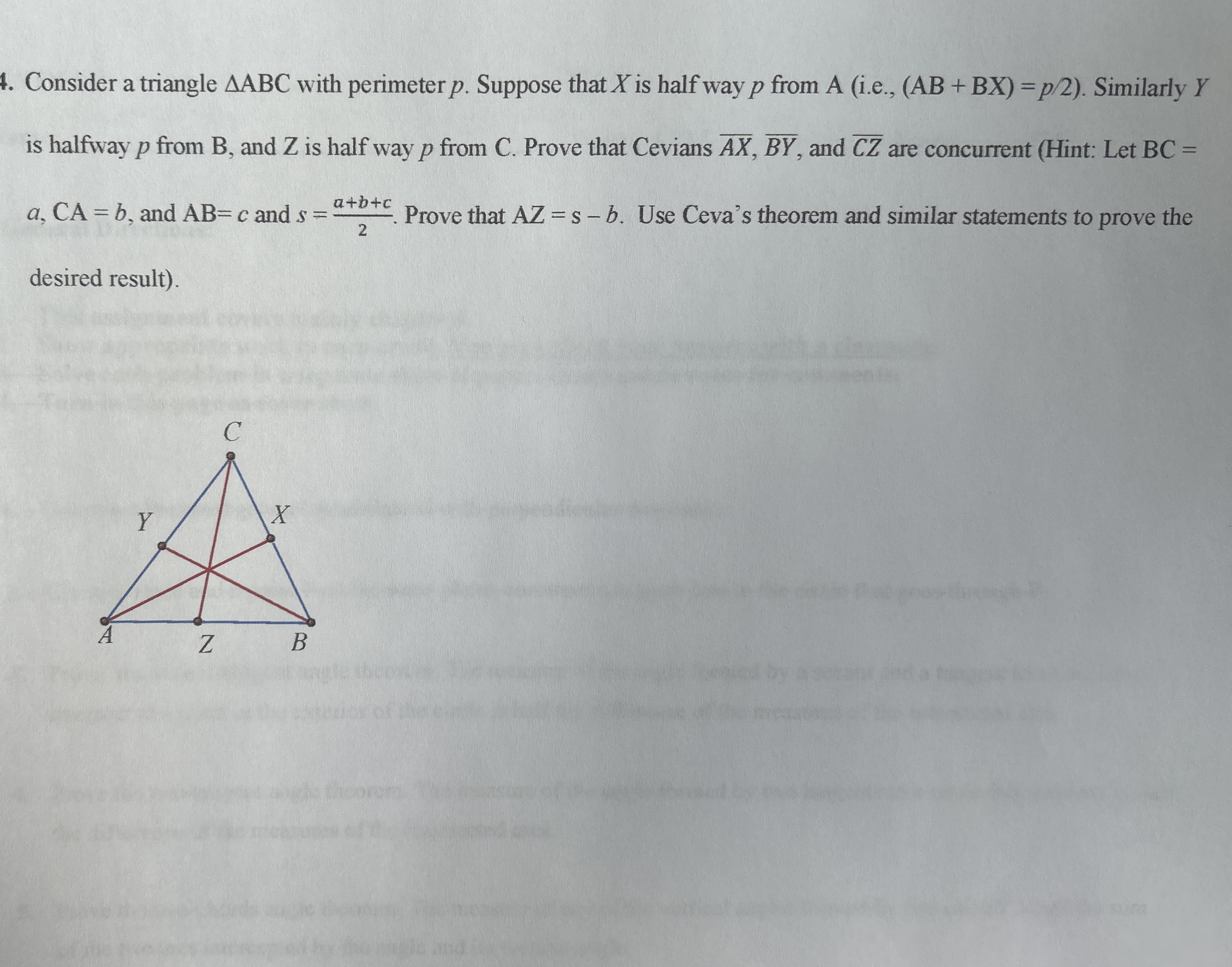 Solved Consider a triangle ????ABC ﻿with perimeter p. | Chegg.com
