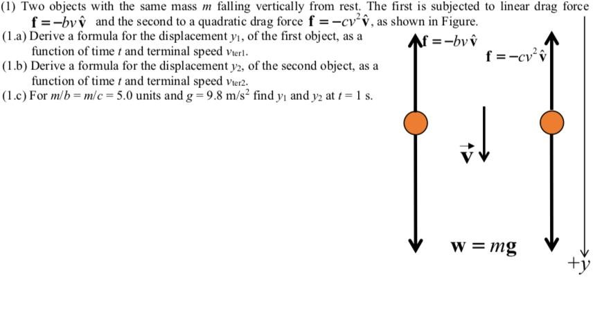 Solved 1 Two Objects With The Same Mass M Falling Verti Chegg Com