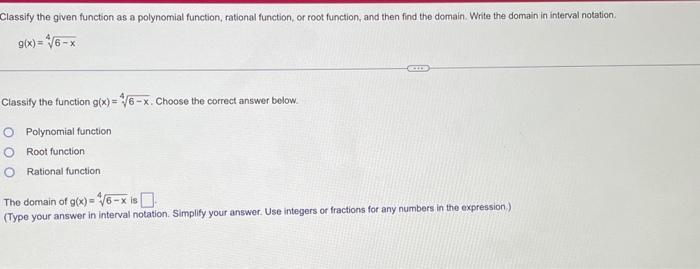 Solved Classify the given function as a polynomial function, | Chegg.com