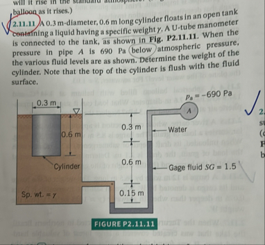 Solved will leballoon as it rises.)2.11.11 A 0.3 m | Chegg.com