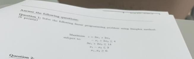 Solved solve it by simplex z=3x1+2x2 _×1+2×2 | Chegg.com