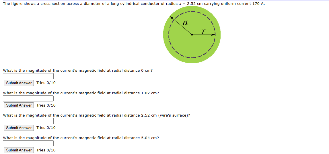 Solved The figure shows a cross section across a diameter of | Chegg.com