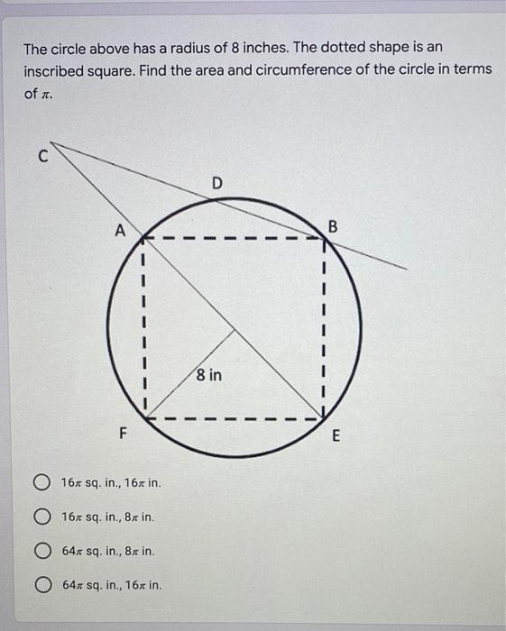 area of a circle with a radius of 8.5 inches