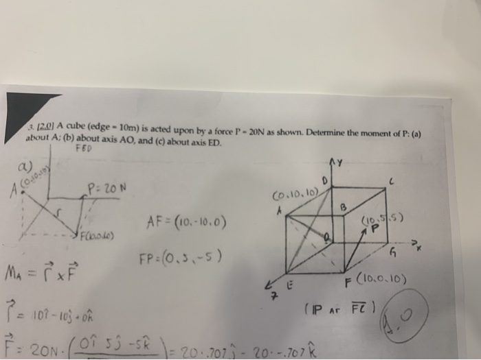 Solved 312 01 A Cube Edge 10m Is Acted Upon By A Force P Chegg Solved 312 01 A Cube Edge 10m Is Acted Upon By A Force P Chegg