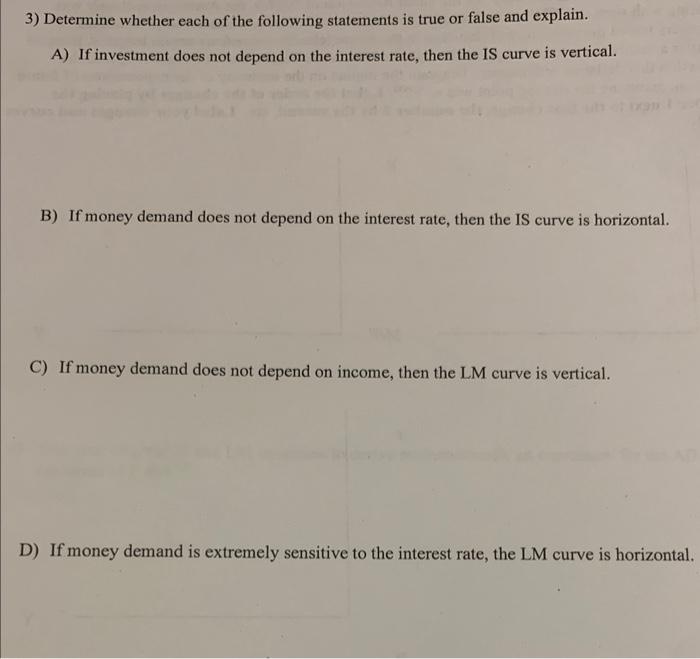 Solved 3) Determine whether each of the following statements | Chegg.com