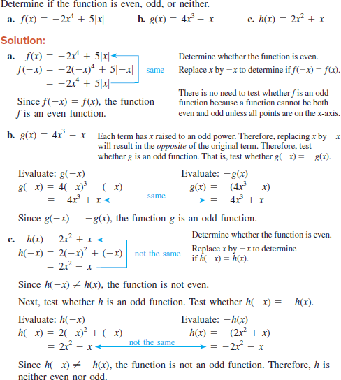 Solved: For Exercise, determine if the function is even, odd, o ...