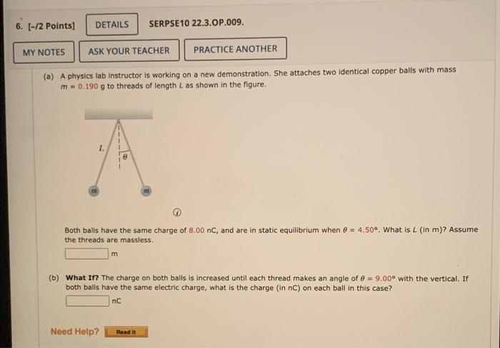 Solved 6. (-/2 Points) DETAILS SERPSE10 22.3.OP.009. MY | Chegg.com