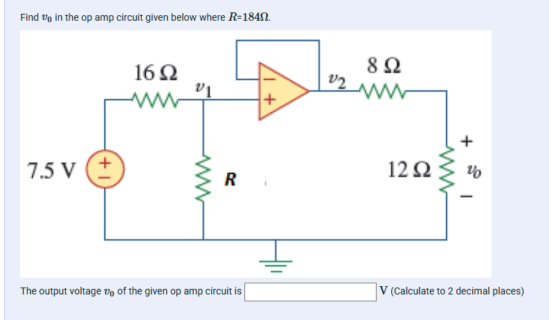 Solved Find v0 in ﻿the op ﻿amp circuit given below where | Chegg.com