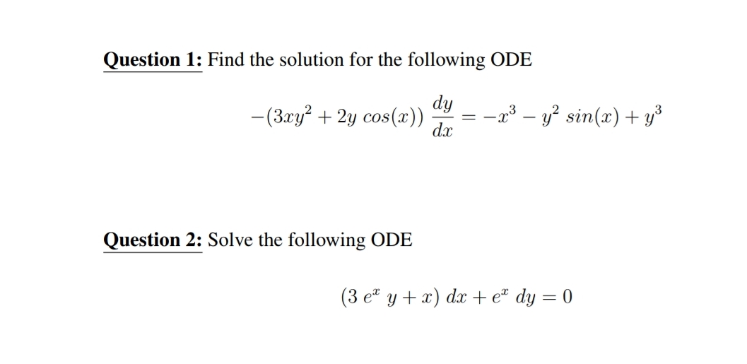 Solved Question 1: Find the solution for the following | Chegg.com