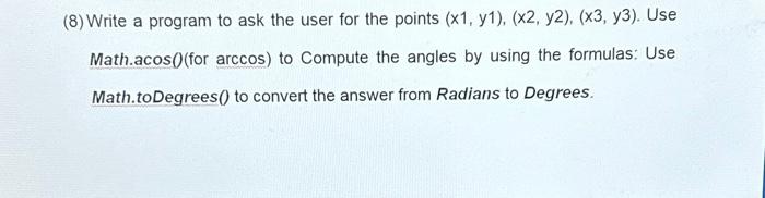 Solved (8) Write a program to ask the user for the points | Chegg.com