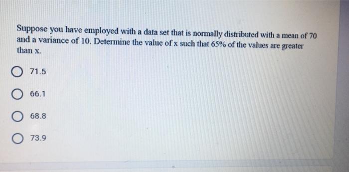 Solved Suppose you have employed with a data set that is | Chegg.com