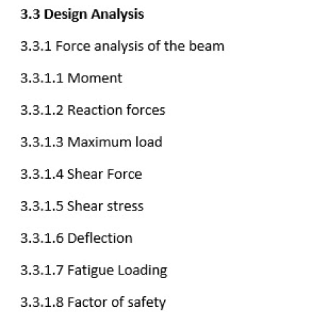 Solved 3.3 Design Analysis 3.3.1 Force analysis of the beam | Chegg.com