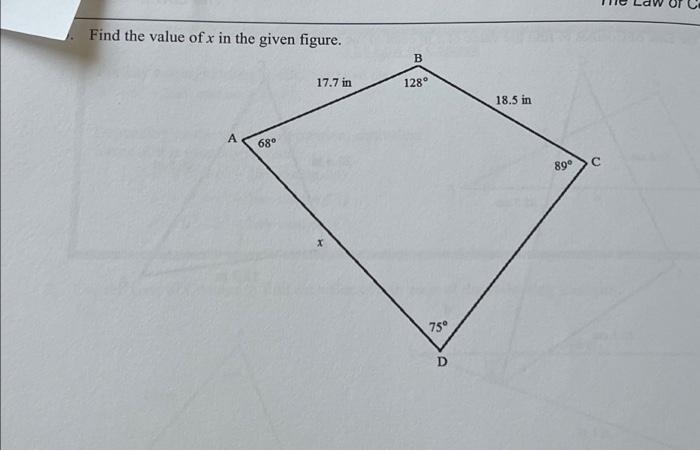 find the value of x. 30 b. 33.3 c. 75 d. 83.3